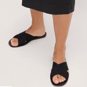 Everlane Shoes Day Crossover Sandal Black Reknit Womens 9 City Casual Minimalist
